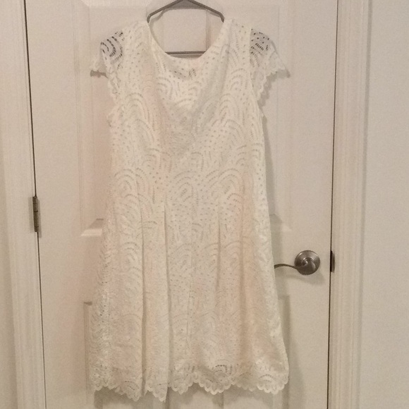 Beautiful Ronni Nicole White Lace Cap Sleeve Dress Bride Bridal Shower Women's 8 - Picture 2 of 8
